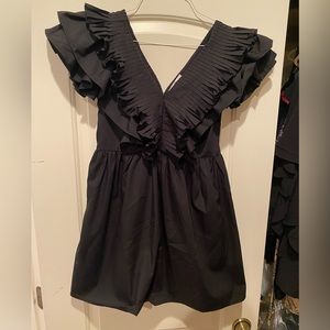 Black V neck dress